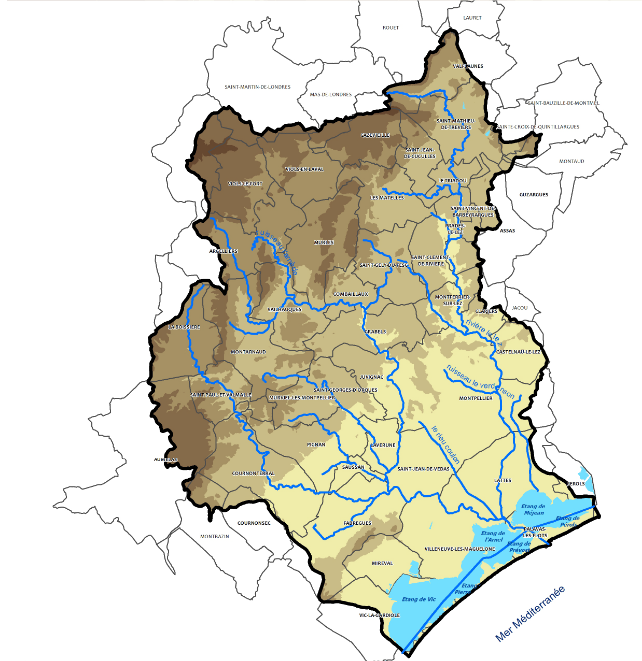 carte bassin du Lez